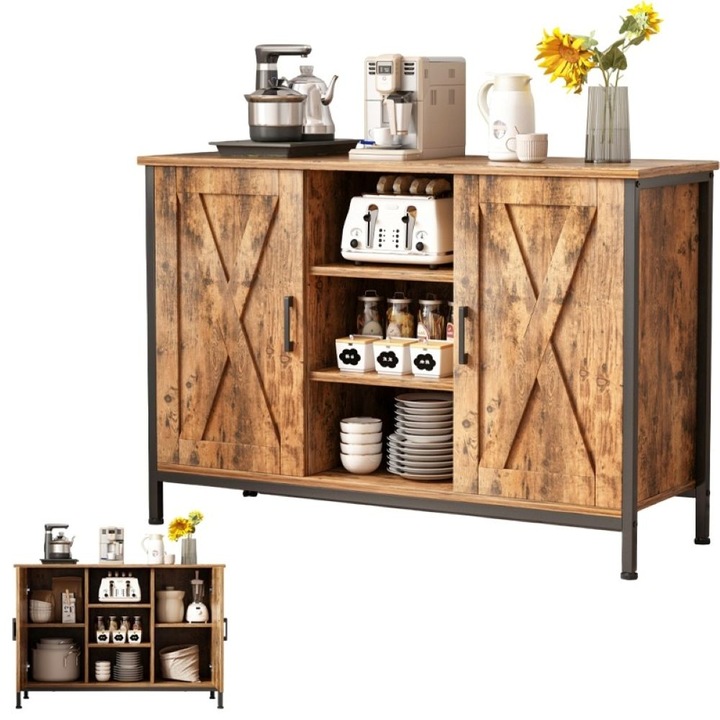 Dulap cu rafturi deschise, bucatarie de epoca loft retro camera de zi spatioasa 100x35x70 cm MUVU