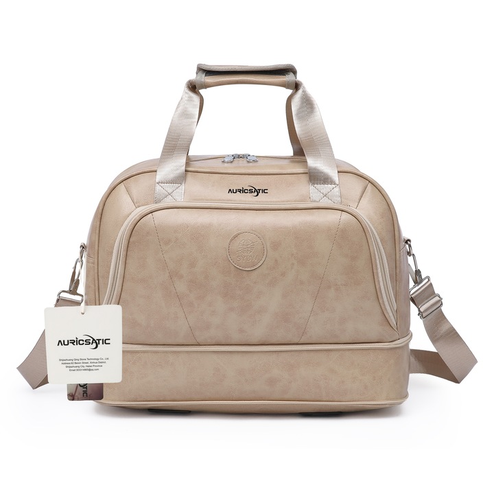 Пътна чанта;AuriCsatic;Имитация на кожа;Водоустойчиви;Разширяема;бизнес пътувания, пътувания, на открито, фитнес;40*30*20cm;Бял;