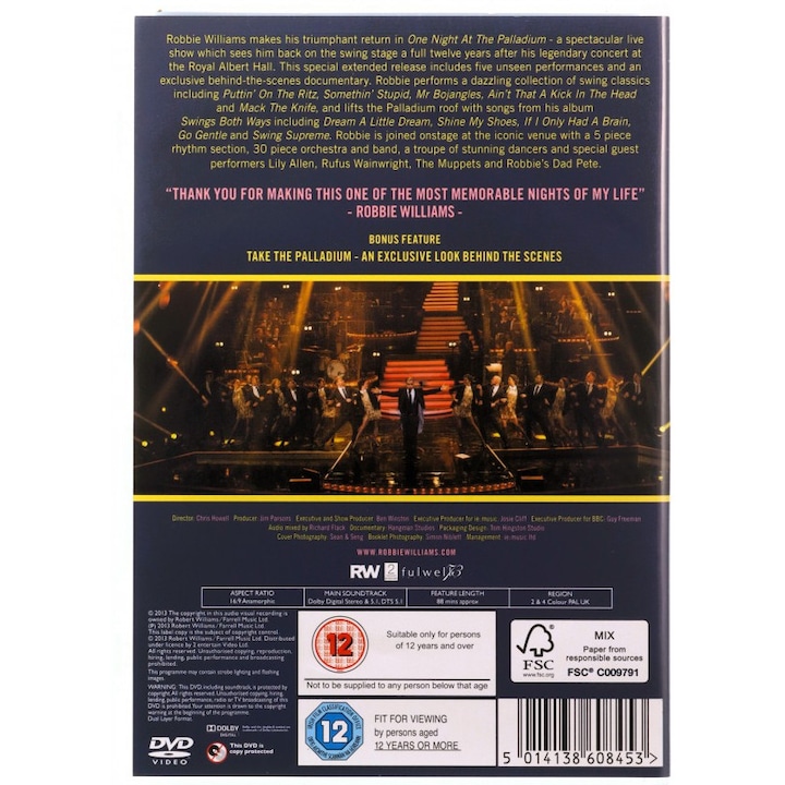 Robbie Williams: One Night at the Palladium [DVD]