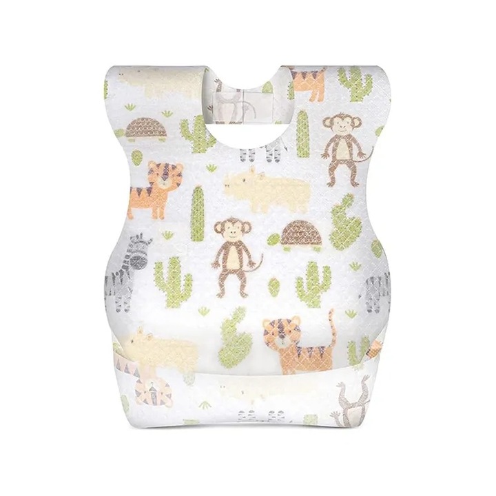 Baveta unica folosinta bebelusi, Textil, Rezistenta la apa, Multicolor