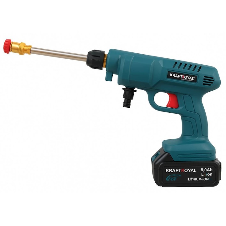 Водоструйка Kraft Royal, Акумулаторна, Зелена, 36VDC, 8Ah, 30bar, К-т