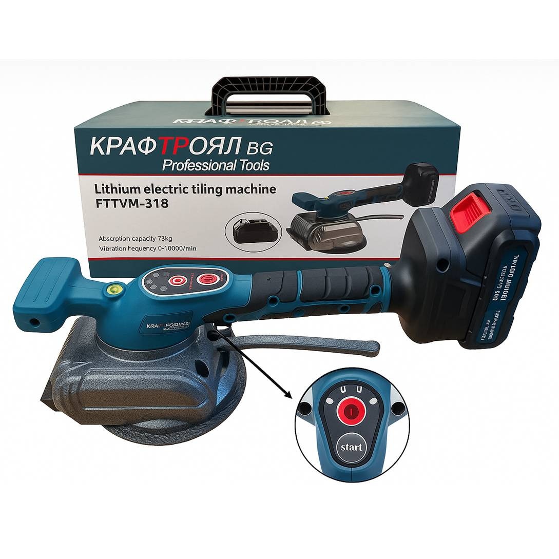 Ventuza Kraft Royal Tile, Lab, fara fir, verde, 36VDC, 8Ah, 75kg
