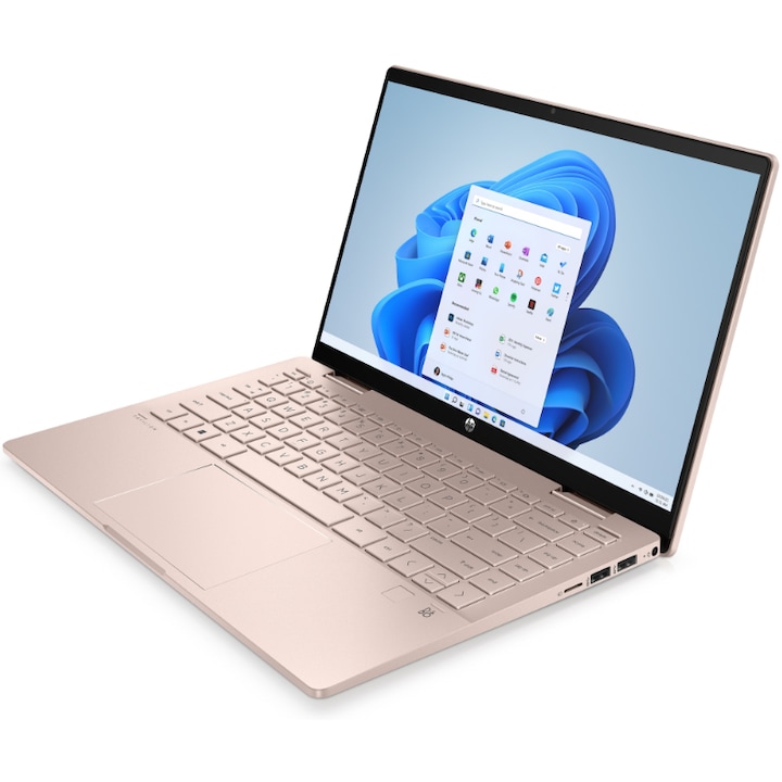 Laptop, HP, Pavilion x360 2-in-1, Core 5-120U, 16GB, 512GB SSD, 14 hüvelyk, halványrózsaszín