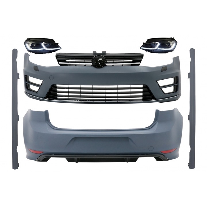 Body kit VW Golf 7 12-17 modellekhez, G7.5 dizájn, lökhárító, fényszórók, LED dinamikus irányjelzők