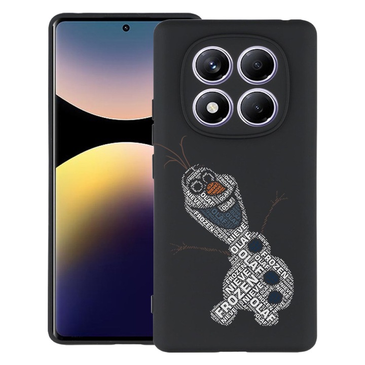 Силиконов калъф BestCase за Xiaomi Redmi Note 14 Pro 4G, Calligraphy Olaf, Slim SIlicon 0.8MM, Camera Protection, Black, 1997856 B 1539