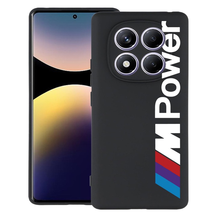 Силиконов калъф BestCase за Xiaomi Redmi Note 14 Pro 4G, BMW M Power, Slim SIlicon 0.8MM, Camera Protection, Black, 1997856 B 1654