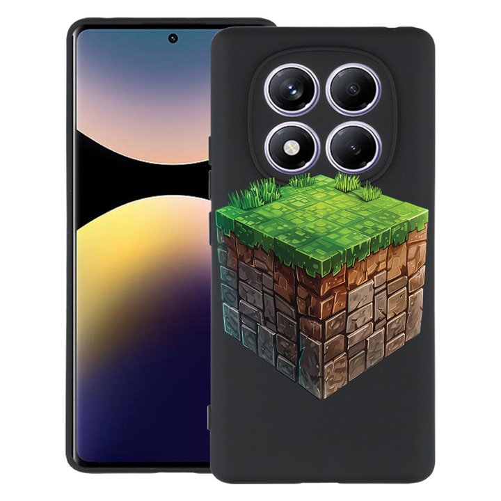 BestCase® Husa pentru Xiaomi Redmi Note 14 Pro 4G, Minecraft World, Slim Silicon 0.8MM, Antisoc, Protectie camera si ecran, 1997856 B 1680