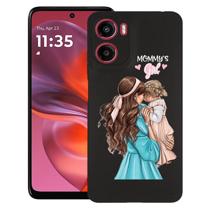 BestCase® Husa pentru Motorola Moto E15 / Moto G05, Mommy's Girl, Slim Silicon 0.8MM, Antisoc, Protectie camera si ecran, 1997859 B 555