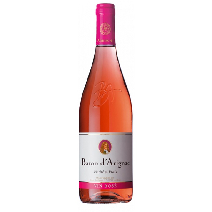 Полусладко вино розе Rose, 0.75L, Baron D'Arignac
