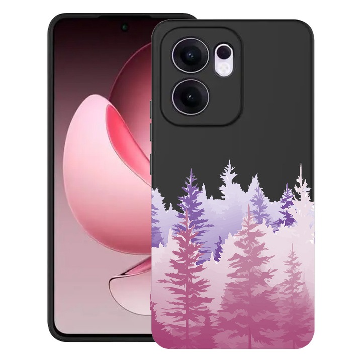 Силиконов калъф BestCase за OPPO Reno13 F 5G, Morning Lights In Forest, SLIM 1.2MM, Microfiber interior, Premium Soft Liquid Silicon, Black, 1996675 PB 1482