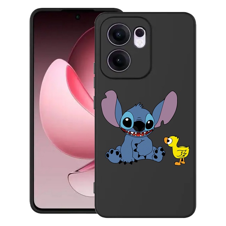 Силиконов калъф BestCase за OPPO Reno13 F 5G, Lilo, SLIM 1.2MM, Microfiber interior, Premium Soft Liquid Silicon, Black, 1996675 PB 1617