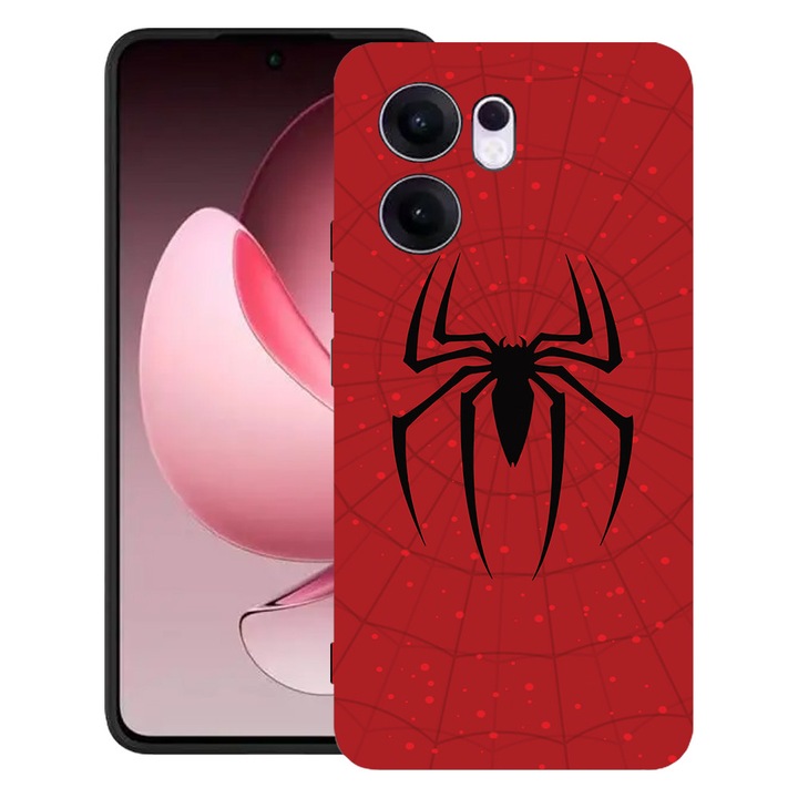 Силиконов калъф BestCase за OPPO Reno13 F 5G, Spider, SLIM 1.2MM, Microfiber interior, Premium Soft Liquid Silicon, Black, 1996675 PB 1433