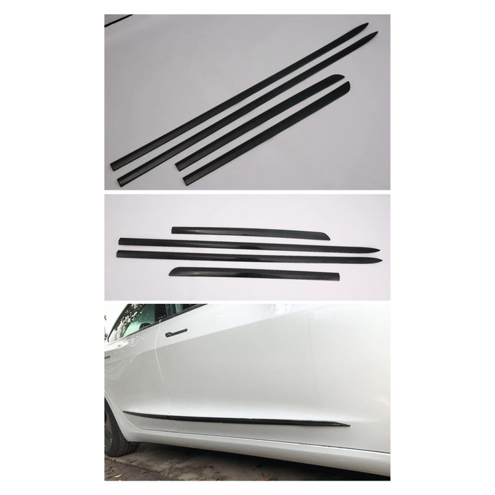 Karbon ajtó oldalsó csíkok – Tesla Model Y (4 darabos készlet)