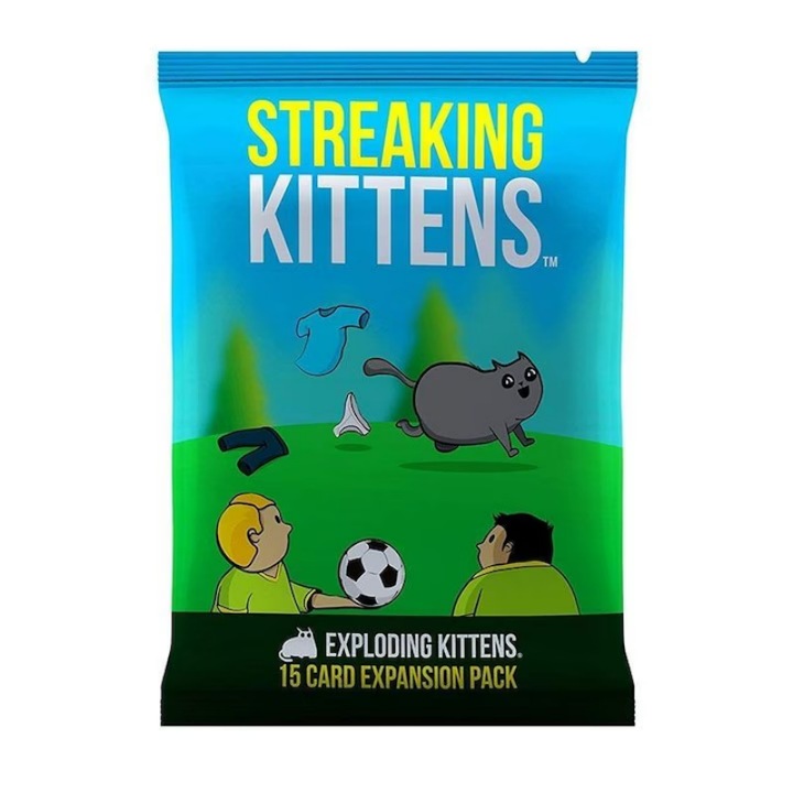 Разширителен пакет за настолни игри, AjieQaQ, Streaking Kittens, За партита, Мултиплейър, 15 карти с картинки, 2-5 играчи, Възраст 7 и повече години