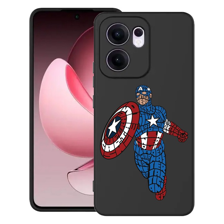 Силиконов калъф BestCase за OPPO Reno13 F 5G, Calligraphy Stripes Hero, SLIM 1.2MM, Microfiber interior, Premium Soft Liquid Silicon, Black, 1996675 PB 1529