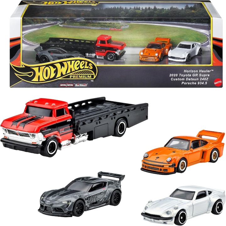 Set 4 masinute Hot Wheels, Premium Speed Legends Collection, JBM05, 1:64, Multicolor