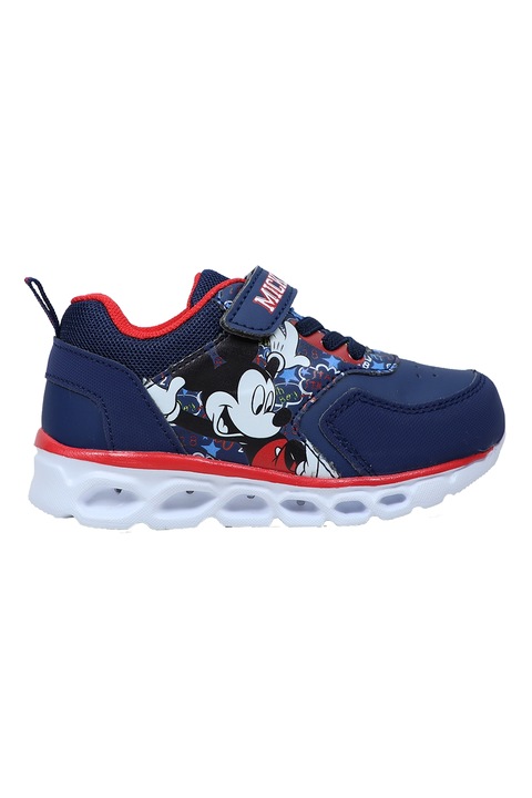 Walt Disney, Telitalpú Mickey egeres mintájú sportcipő, Korallszín/Tengerészkék
