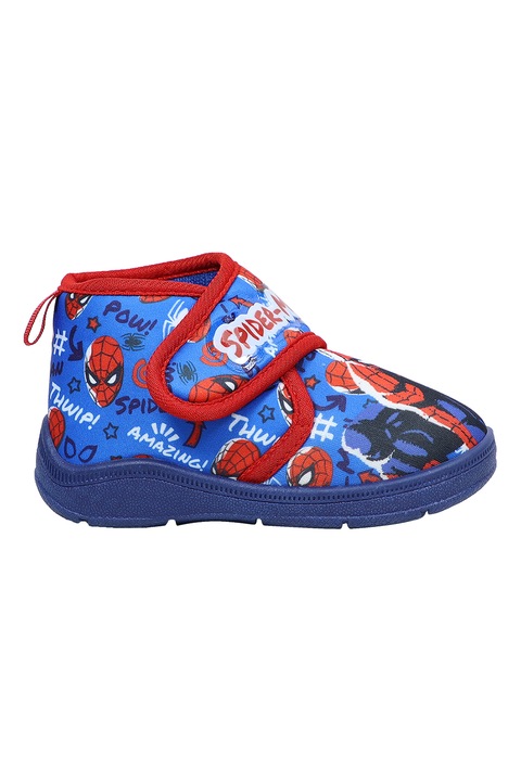 Marvel, Pantofi mid-cut cu velcro Spiderman, Albastru royal/Rosu vermillion