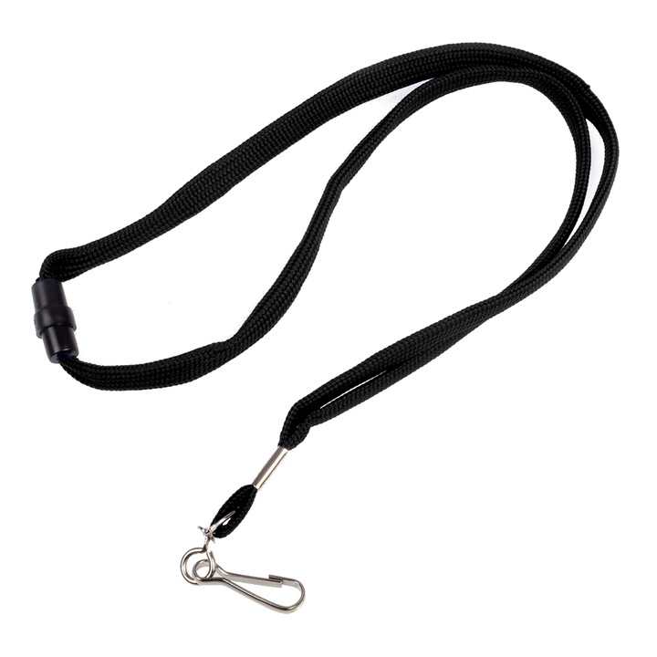 Snururi cu carabiniere, set 10 bucati, Opus, negru, material durabil