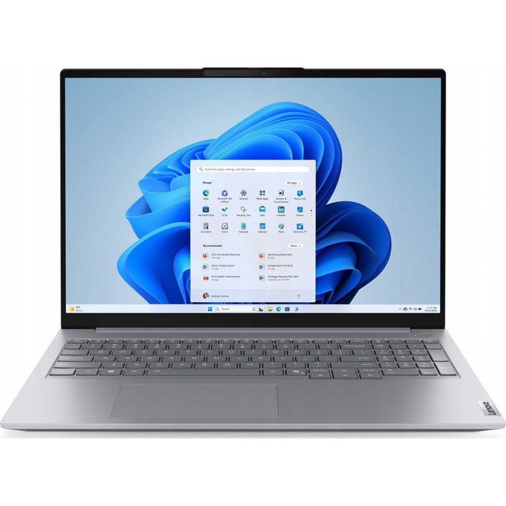 Lenovo ThinkBook 16 G8 IAL laptop, 16" WUXGA, Intel® Core™ Ultra 7 255H akár 5.1 GHz-ig, 16 GB RAM DDR5 5600, 1 TB SSD, Intel Arc Graphics, Windows 11 Pro, Arctic Grey 1 TB