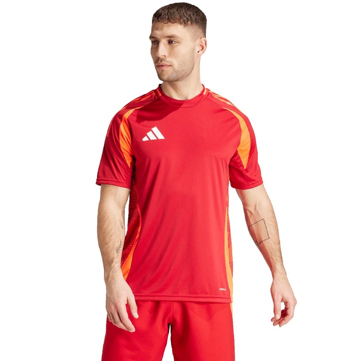 adidas Tiro 24 sportpolo, testhezallo, piros, ujrahasznositott polieszterbol, Piros