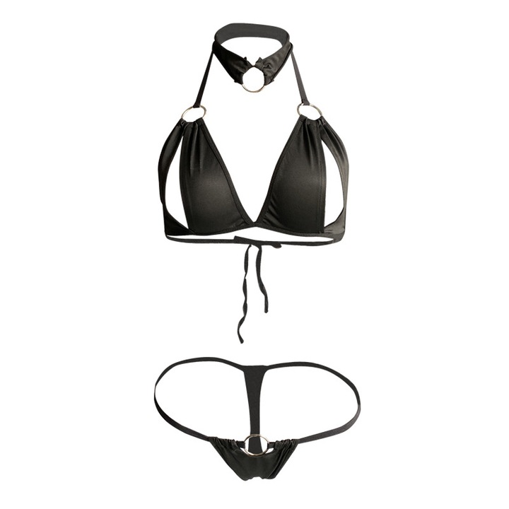 Set de legaturi sexy, uniforma pentru cupluri, negru, dimensiuni ajustabile