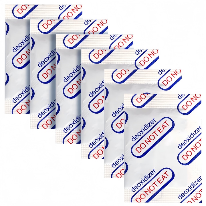 Комплект от 50 абсорбатора на кислород за храна, 200CC, за консервиране на храни, антимаслено фолио, бяло, 2 г/бр.