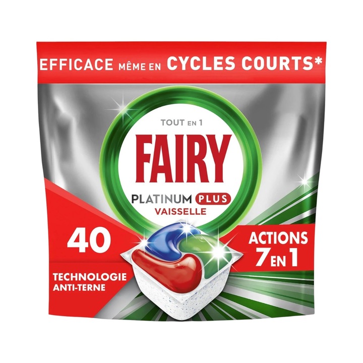 Капсули за съдомиялна машина Fairy, All in one, Platinum plus, 7в1, 40 броя