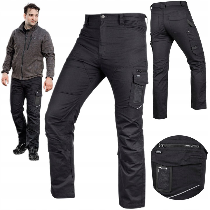 Pantaloni de lucru Mix&Match, canvas, negri, marimea XXL, 280 g/m2