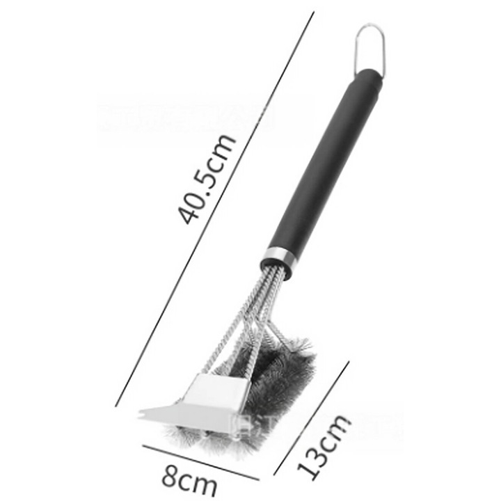 Perie de curatare pentru gratar, Perie de curatare pentru gratar cu bristele extra lungi din otel inoxidabil, Spalator din otel inoxidabil si Maner de izolatie termica din PP, pentru gratar pe gaz, gratar pe carbune, gratar de caldura, gratar electric