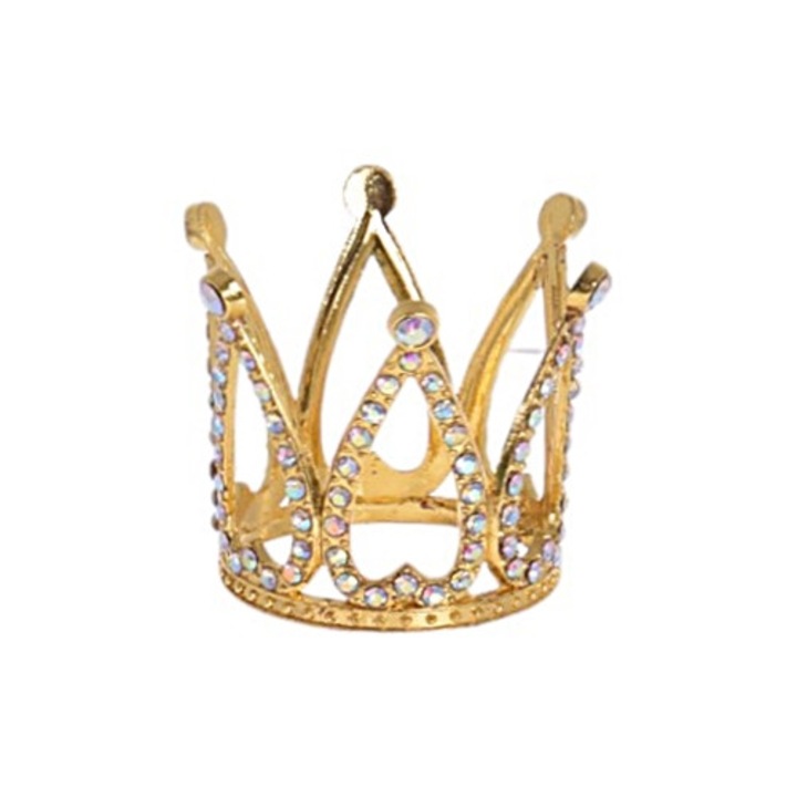 Торта Оздоба МИНИ КОРОНА Cake Land, златиста, 4.5x3.5см, метал и пластмаса