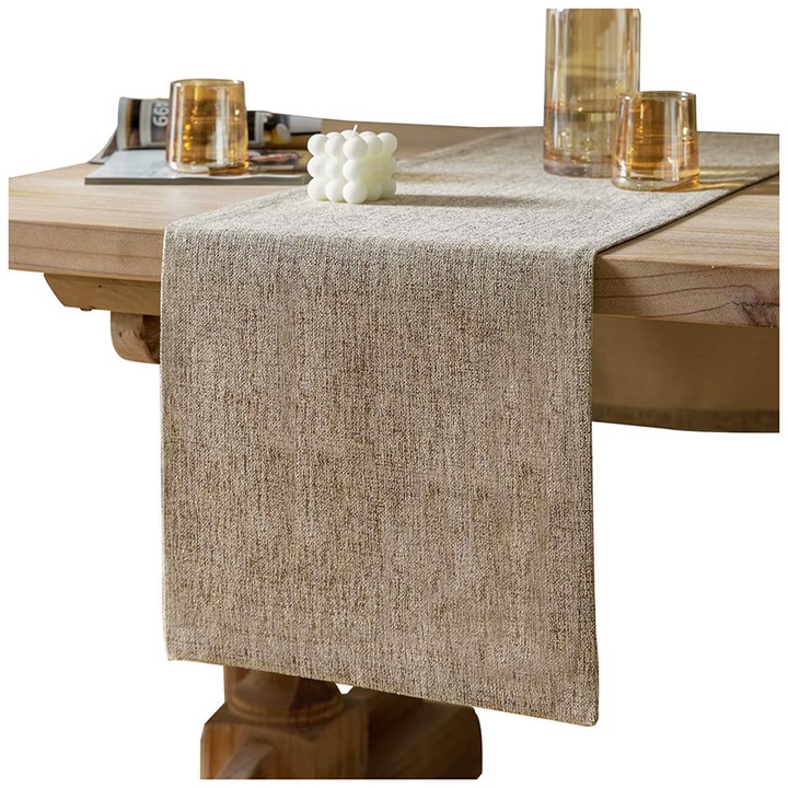 Bézs színű vászon terítő 40x275 cm