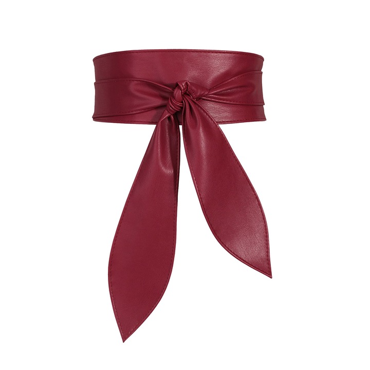 Széles női öv, TREXORA, Ekobőr, 10x235cm, Piros