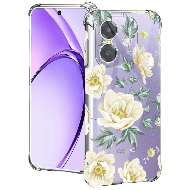 BestCase® Husa pentru OPPO A60 5G / A40 / A40M, Anti Shock 1.5MM, Flowers, Protectie camera, ecran si colturi, 2004575 AS 126