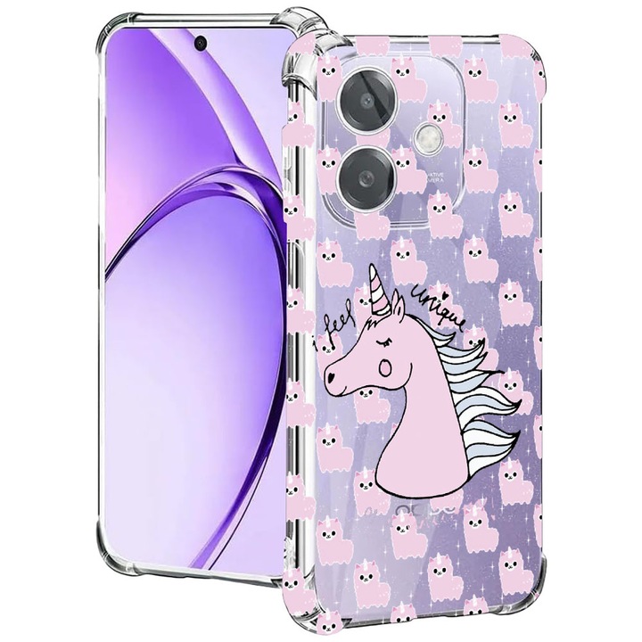 BestCase® Husa pentru OPPO A60 5G / A40 / A40M, Anti Shock 1.5MM, Unicorn - I Feel Unique, Protectie camera, ecran si colturi, 2004575 AS 521
