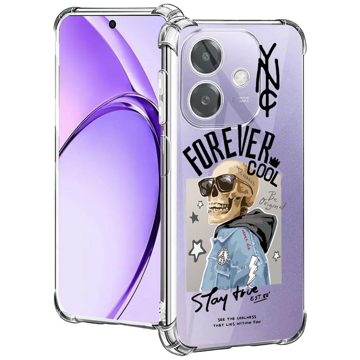 BestCase® Husa pentru OPPO A60 5G / A40 / A40M, Anti Shock 1.5MM, Forever Cool Skeleton, Protectie camera, ecran si colturi, 2004575 AS 935
