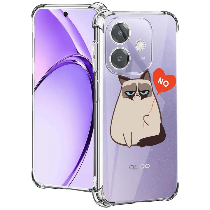 BestCase® Husa pentru OPPO A60 5G / A40 / A40M, Anti Shock 1.5MM, Meme - Grumpy Says No, Protectie camera, ecran si colturi, 2004575 AS 657