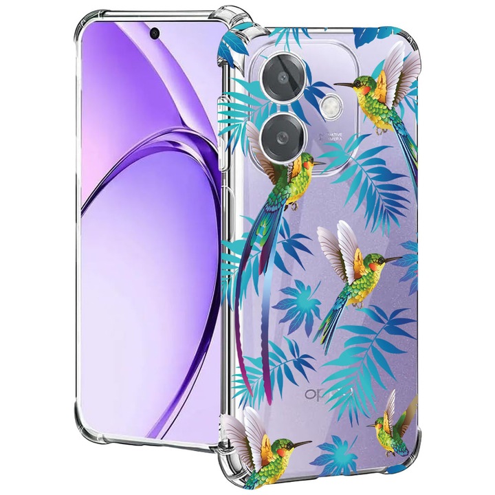 BestCase® Husa pentru OPPO A60 5G / A40 / A40M, Anti Shock 1.5MM, Wild Tropical, Protectie camera, ecran si colturi, 2004575 AS 186