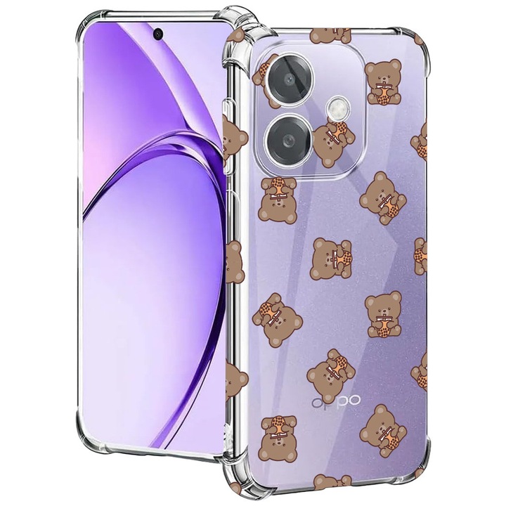 BestCase® Husa pentru OPPO A60 5G / A40 / A40M, Anti Shock 1.5MM, Teddy Bear Pattern, Protectie camera, ecran si colturi, 2004575 AS 974