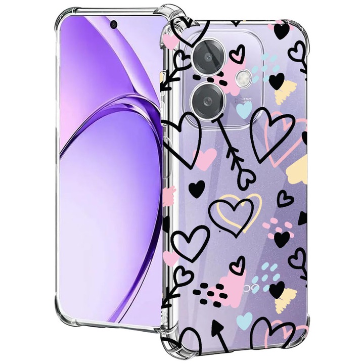 BestCase® Husa pentru OPPO A60 5G / A40 / A40M, Anti Shock 1.5MM, Love Symbols, Protectie camera, ecran si colturi, 2004575 AS 764