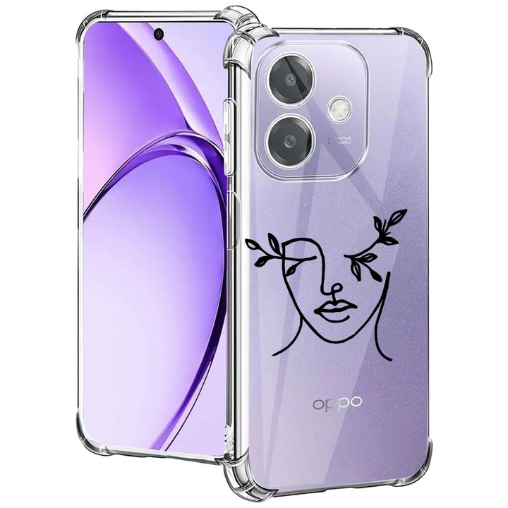 BestCase® Husa pentru OPPO A60 5G / A40 / A40M, Anti Shock 1.5MM, Woman Abstract, Protectie camera, ecran si colturi, 2004575 AS 736