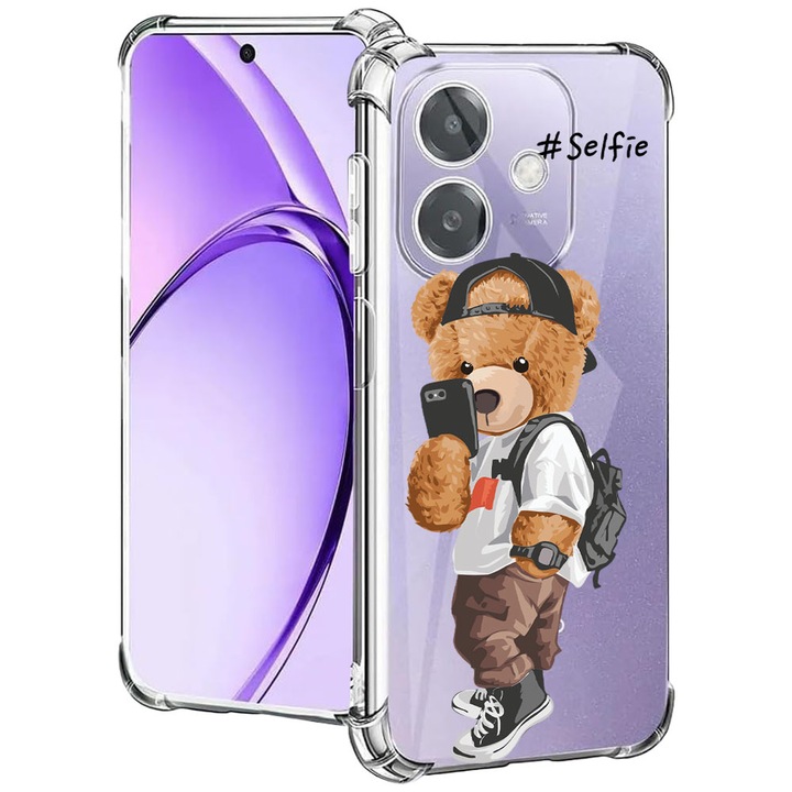 BestCase® Husa pentru OPPO A60 5G / A40 / A40M, Anti Shock 1.5MM, Selfie Teddy Bear, Protectie camera, ecran si colturi, 2004575 AS 925