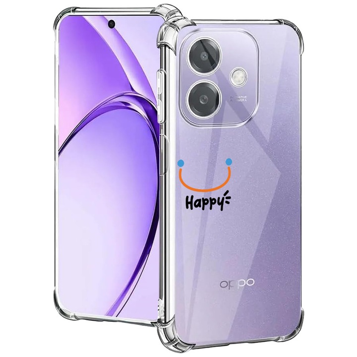 BestCase® Husa pentru OPPO A60 5G / A40 / A40M, Anti Shock 1.5MM, Be Happy, Protectie camera, ecran si colturi, 2004575 AS 1472