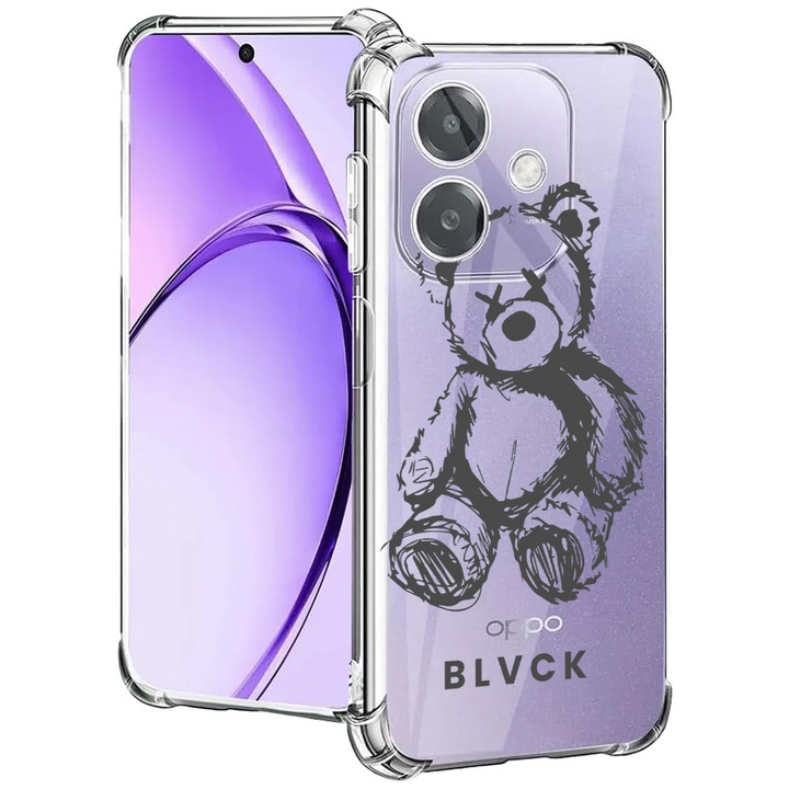 BestCase® Husa pentru OPPO A60 5G / A40 / A40M, Anti Shock 1.5MM, Teddy Bear blvck, Protectie camera, ecran si colturi, 2004575 AS 1459