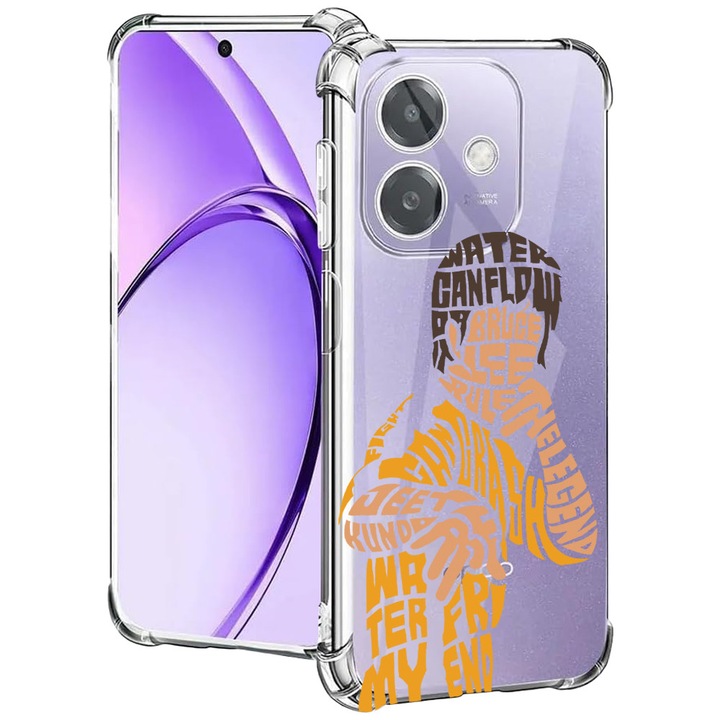 BestCase® Husa pentru OPPO A60 5G / A40 / A40M, Anti Shock 1.5MM, Calligraphy Bruce Lee, Protectie camera, ecran si colturi, 2004575 AS 1517