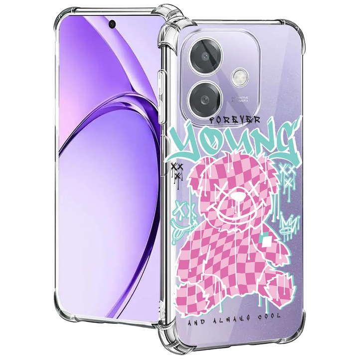 BestCase® Husa pentru OPPO A60 5G / A40 / A40M, Anti Shock 1.5MM, Teddy Bear Forever Young, Protectie camera, ecran si colturi, 2004575 AS 1566