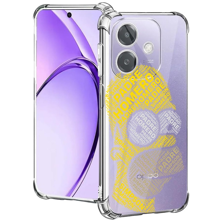 BestCase® Husa pentru OPPO A60 5G / A40 / A40M, Anti Shock 1.5MM, Calligraphy Homer Simpson, Protectie camera, ecran si colturi, 2004575 AS 1536