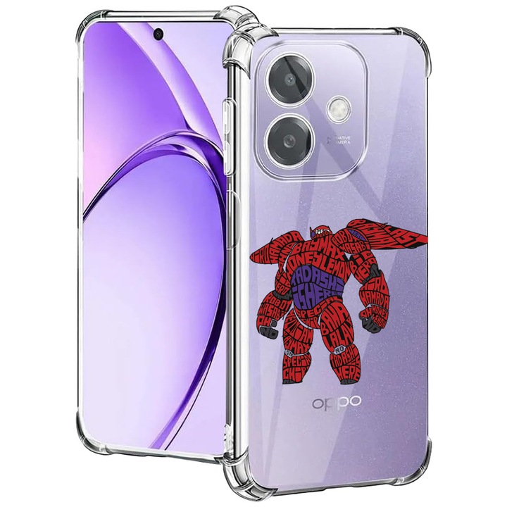 BestCase® Husa pentru OPPO A60 5G / A40 / A40M, Anti Shock 1.5MM, Calligraphy Baymax, Protectie camera, ecran si colturi, 2004575 AS 1513