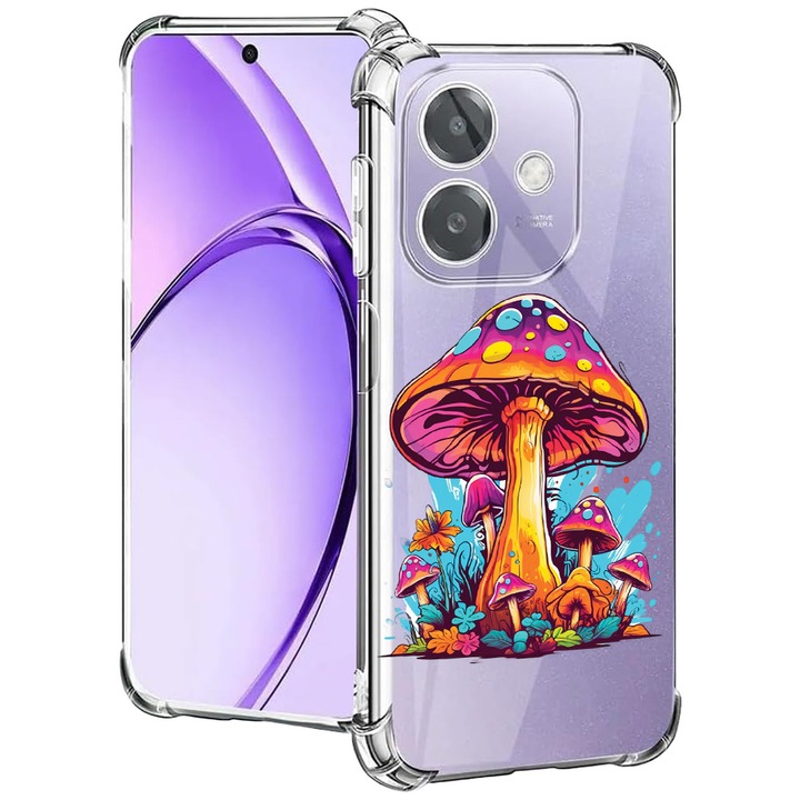 BestCase® Husa pentru OPPO A60 5G / A40 / A40M, Anti Shock 1.5MM, Dream Colors Mushrooms, Protectie camera, ecran si colturi, 2004575 AS 1511