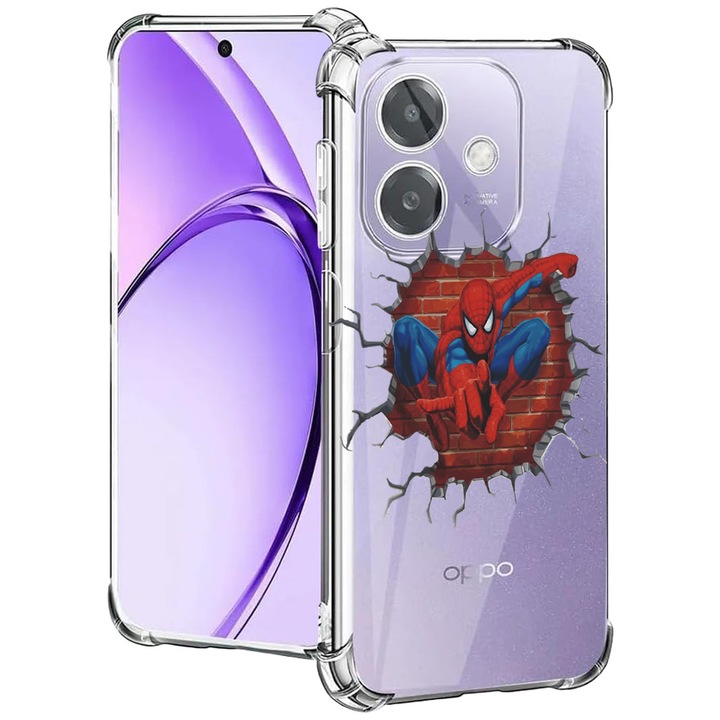 BestCase® Husa pentru OPPO A60 5G / A40 / A40M, Anti Shock 1.5MM, SpiderMan, Protectie camera, ecran si colturi, 2004575 AS 1666